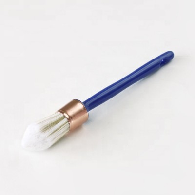 Hot Sale 100% White Bristle round Paint Brush with plastic Handle