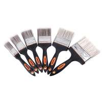 FENDER Rubber Handle Paint Brush 1""/1.5""/2""/2.5""/3""/4"" Black TPR,paint brush set synthetic filament paint brush