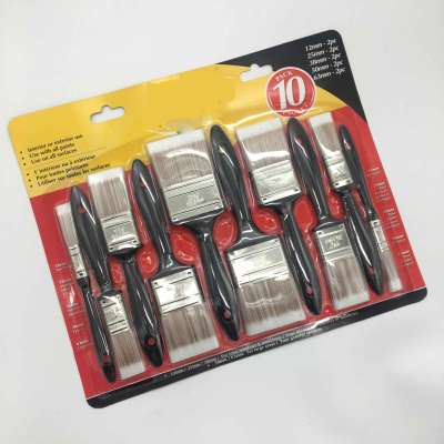 10pcs PET paint brush set with plastic  handle